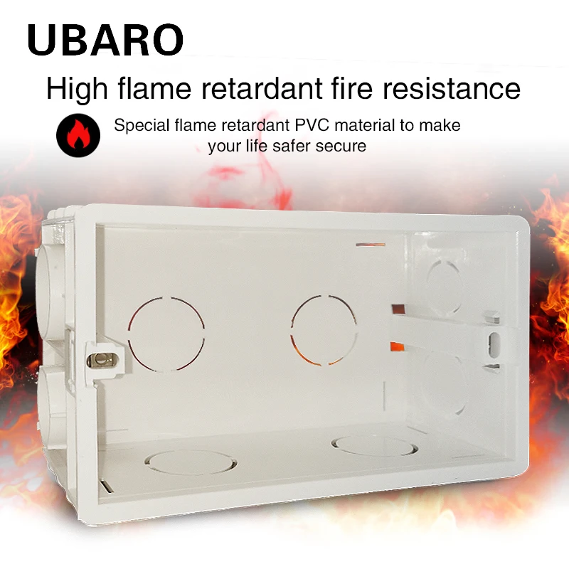 142*80*55mm Socket Concealed Bottom Case PC Plastic Material White Surface Outlet Wall Touch Switch Combination Junction Box