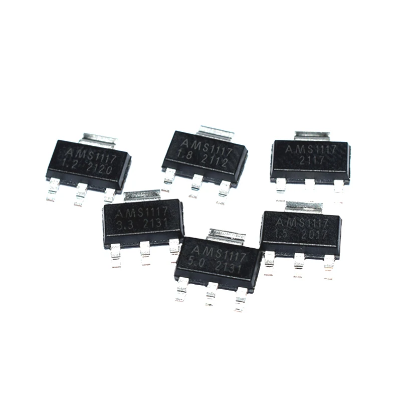 70 PÇS/LOTE AMS1117 Kit Regulador De Tensão 1.2V/1.5V/1.8V/2.5V/3.3V/5.0V/ADJ 1117 Valores Cada 10 7 PCS