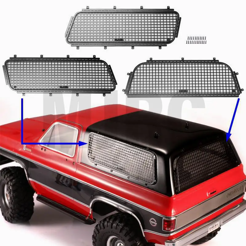 

Metal 3D three-dimensional window mesh left and right window mesh for 1/10 RC tracked vehicle Trax For TRX4 K5 suit jac