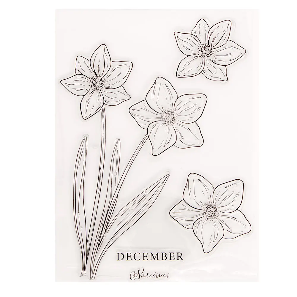 FLowers Month Clear Stamps Transparent Silicone Seal for DIY Scrapbooking Card Making Photo Album Decoration Crafts Gift