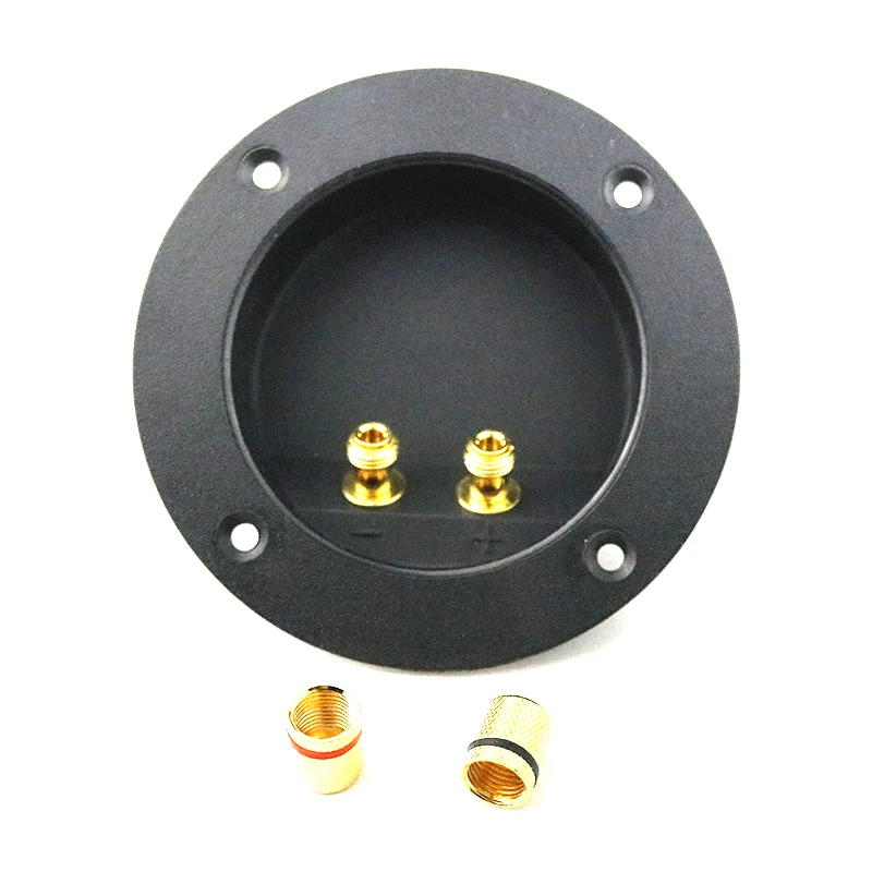 Neue Plug Runde Boxen Mit 2 Banana Jack Subwoofer Lautsprecher Terminal Anschlüsse Glitt