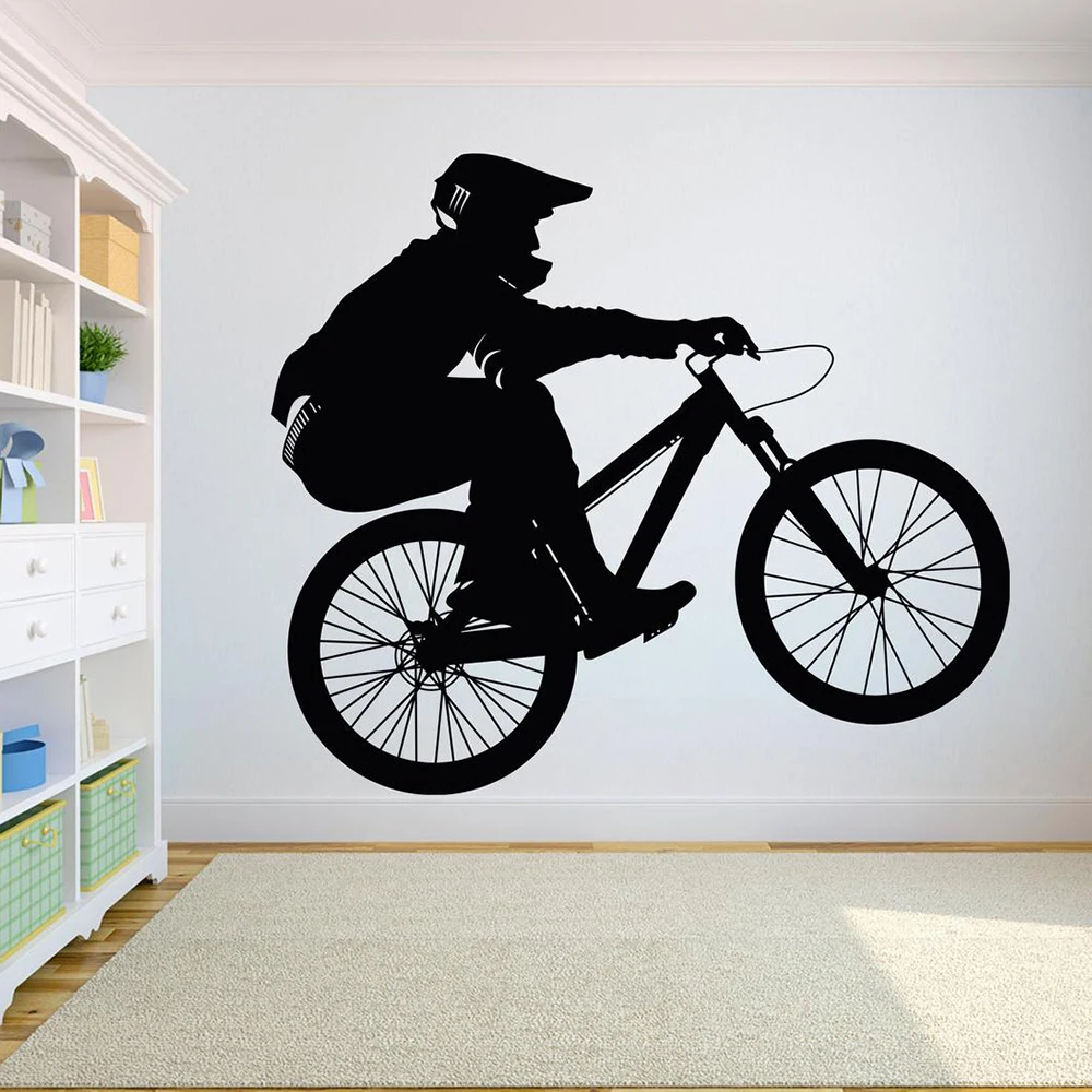 

Bicycle Wall Decal Motorcross Free style Dirt Bike Wall Sticker dirt bike motorcycle Vinyl kids boys teenager room Decor 482