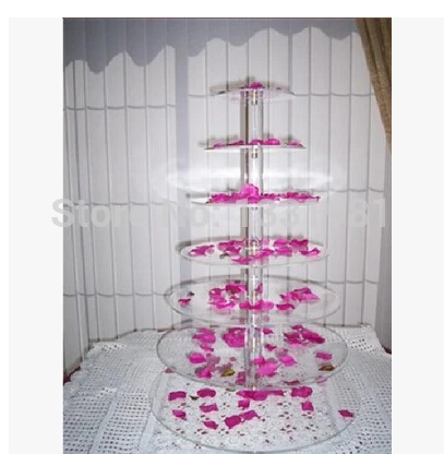 

Layer 7 hotels of high-grade acrylic cake Seven layers of transparent acrylic display shelf Circular glass frames