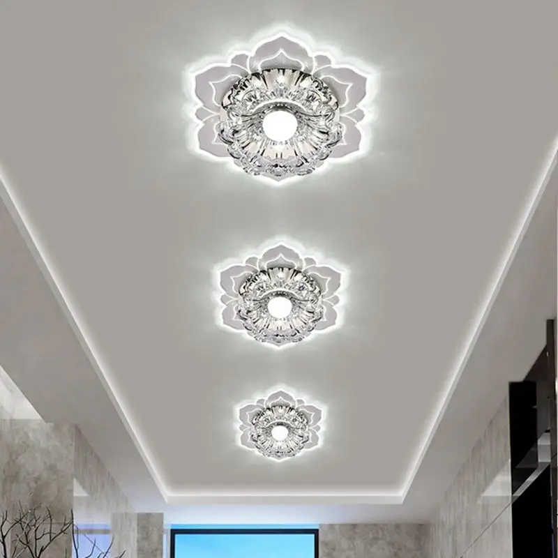 

Modern LED Crystal Ceiling Light 3-Color Hallway Living Room Lamp Bedroom Kitchen White/Warm white/Colorful 5W LED Ceiling Lamp