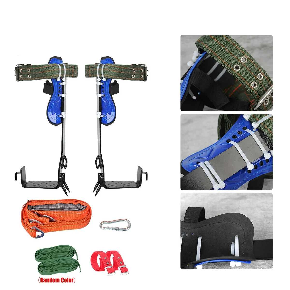 

Spike Set Climbing Nails Adjustable Lanyard Rope Rescue Camping Accessory Tree Climbing Survival Hunting Tool With Safety Belt