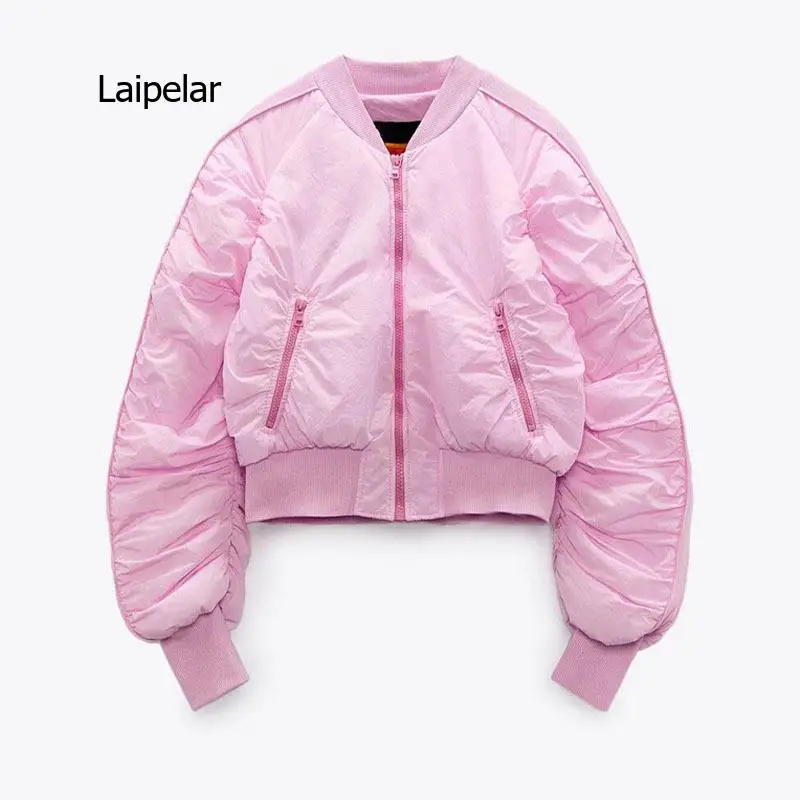 Fashionable Bomber Jacket for Women All-Matching Clothes Pink Sweet Age-Reducing 2021 Summer New