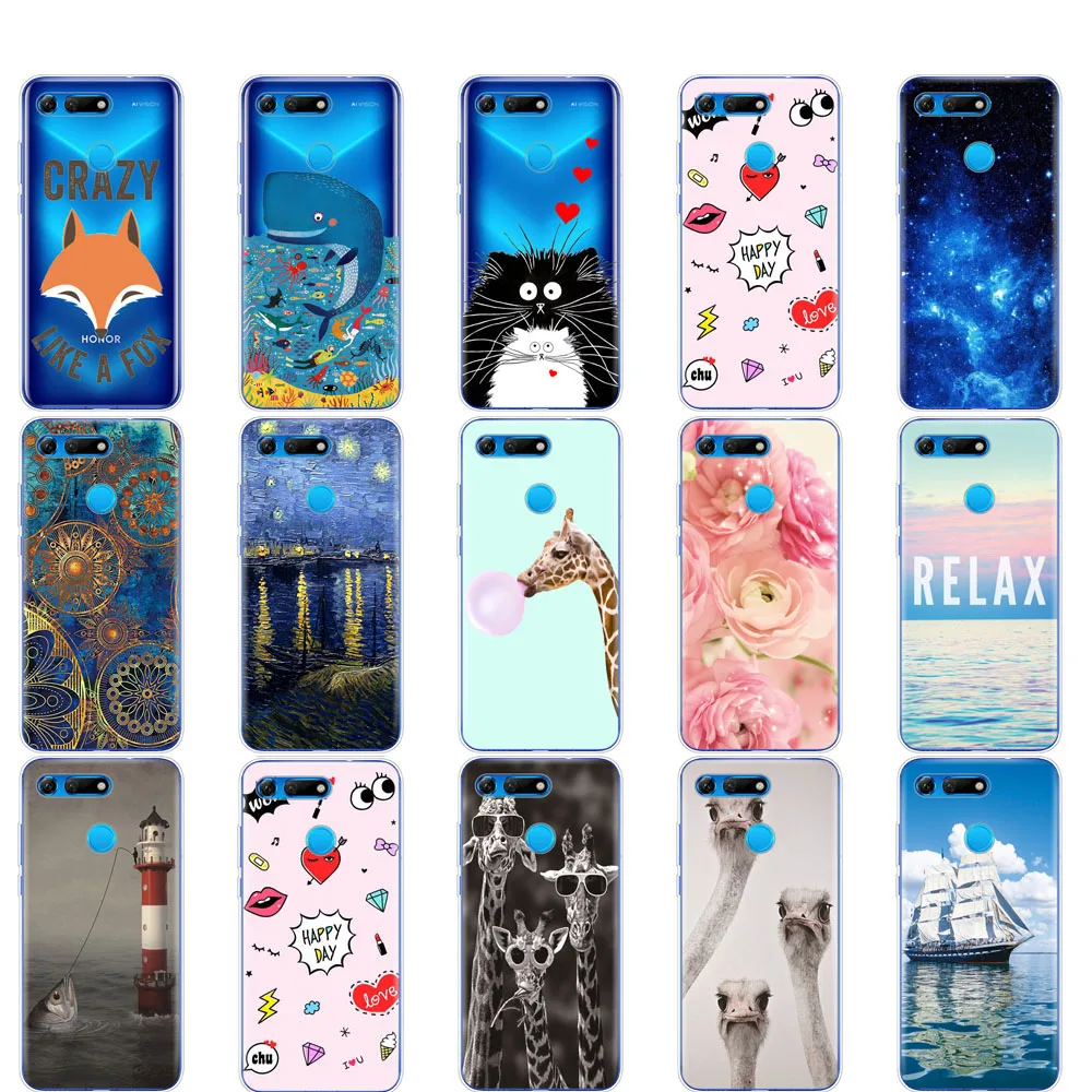 case for Huawei Honor View 20 V20 Case TPU Funda Soft Silicone Cover For Honor V20 Capa cartoon animal