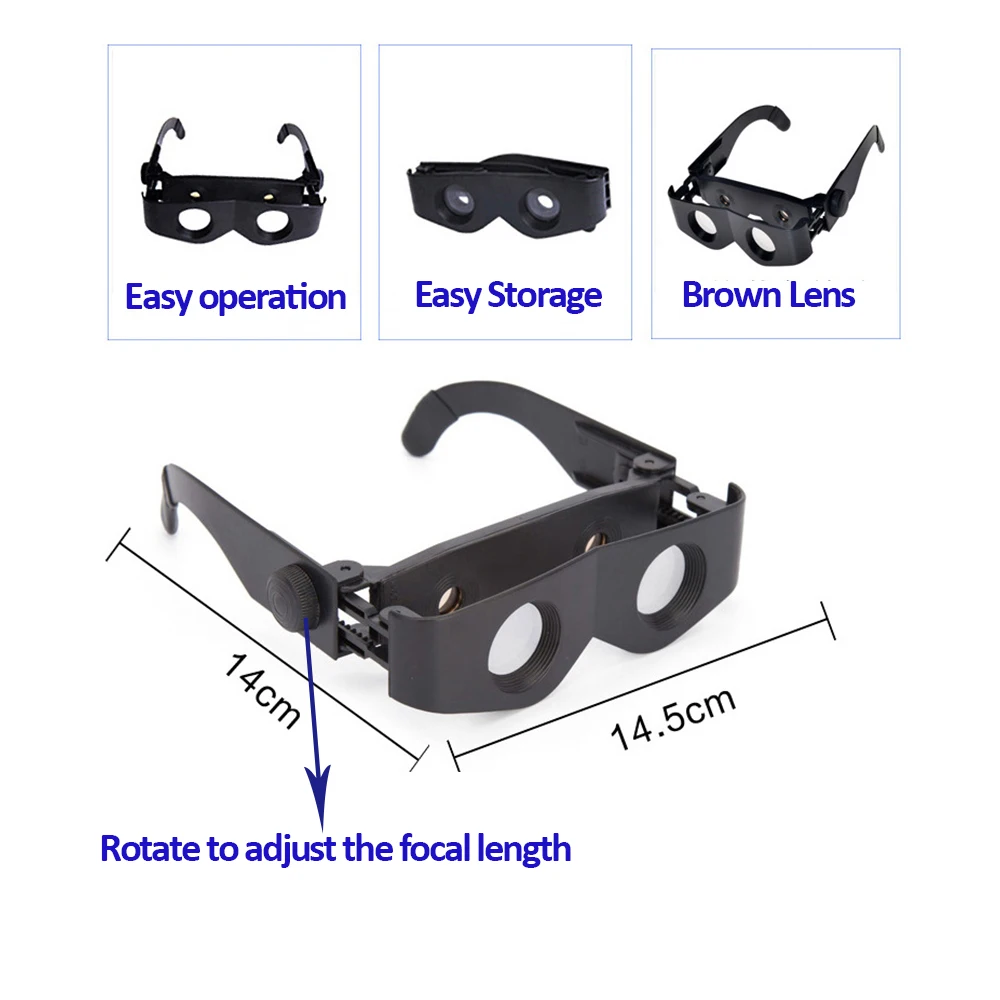 屋外釣り用ゴーグル,調節可能な双眼鏡,メガネケース付きハンティング双眼鏡 (白/茶色)