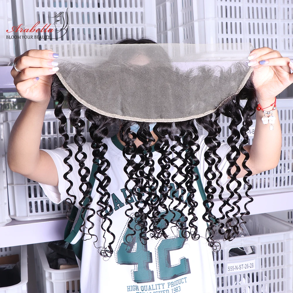 أرابيلا الدانتيل أمامي موجة المياه 13x4 الدانتيل الشفاف أمامي الأذن إلى الأذن ريمي 100% الشعر البشري أرابيلا ريمي 4x4 الدانتيل إغلاق