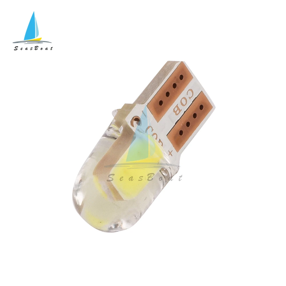 10pcs lampadine per auto bianco T10 LED W5W COB Canbus cruscotto luce targa in Silicone luce DC 12V indicatore di larghezza lampada