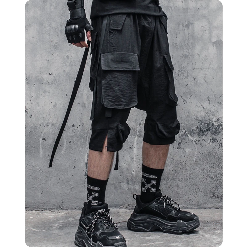 Summer crane fork pants RO haroun pants hip-hop male multi-port bags in the streets