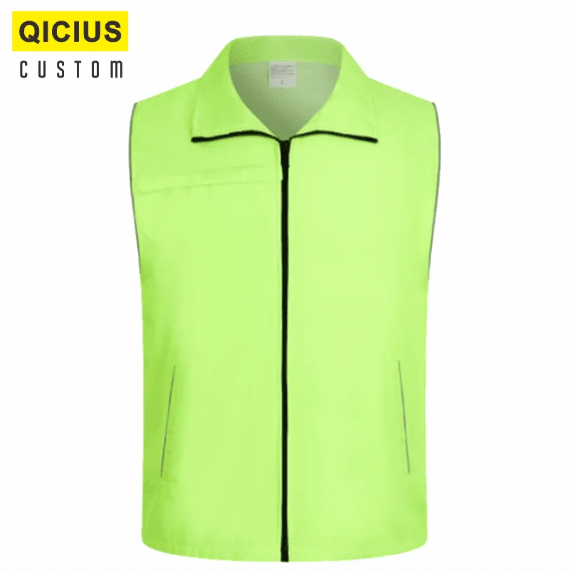 Custom Design Vests Print Logo Men Woman Visibility Safety  Work Vest Workwear Uniform Outwear Volunteer Top Large Size