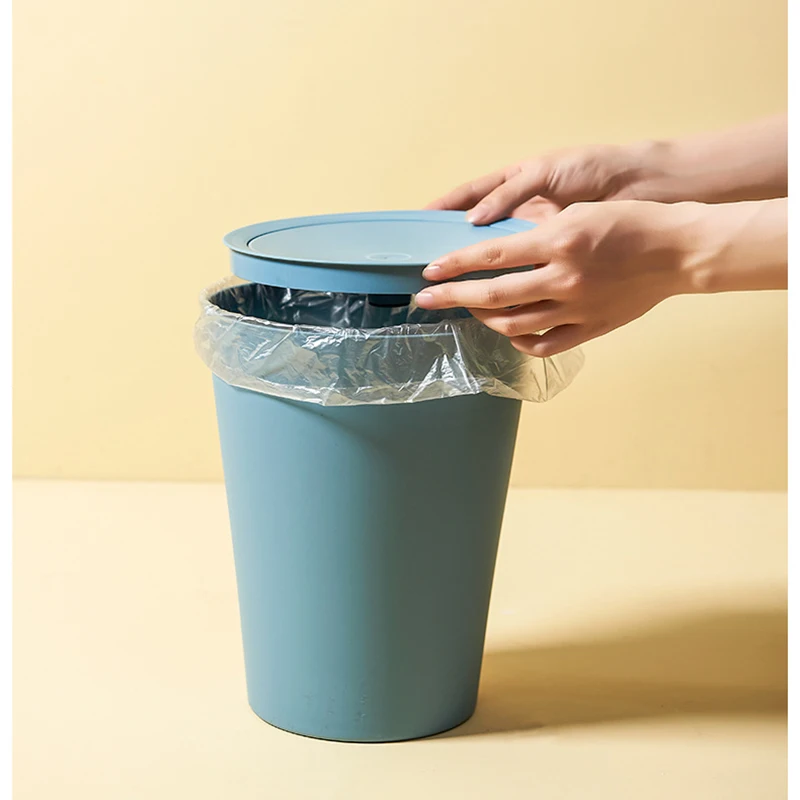 8.5L Trash Bin Nordic Dustbin Can PP Waste Bin Home Office Trash Can Garbage Bin Dust Bin Plastic Storage Bucket Kitchen Tools