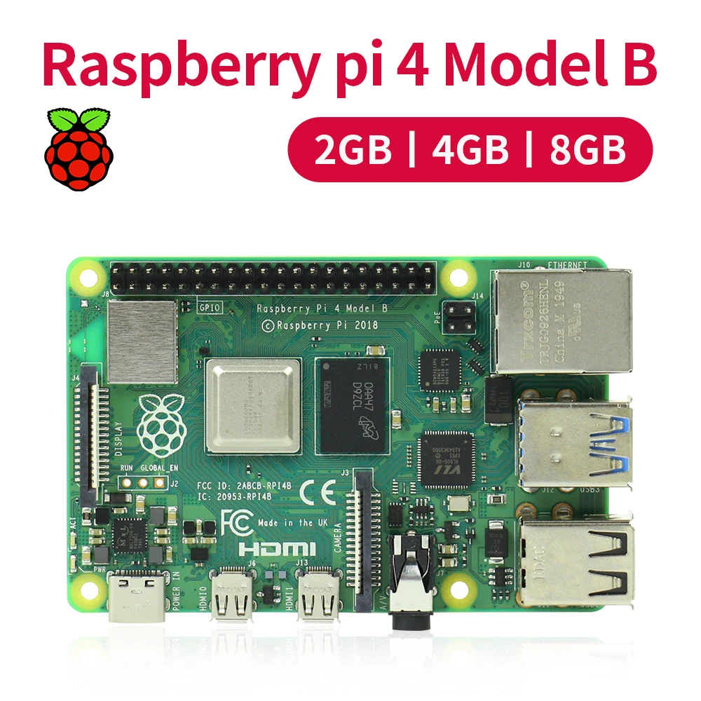 Raspberry Pi 4 kit 2GB 4GB 8GB RAM board + 5MP camera + acrylic box + power supply + card + radiator for Raspberry Pi 4 type B l