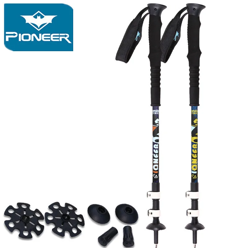 

Piomeer Outdoor Ultralight Camping Hiking Walking Trekking Stick Aluminium alloy Alpenstock Climbing Skiing Trekking pole 2pcs