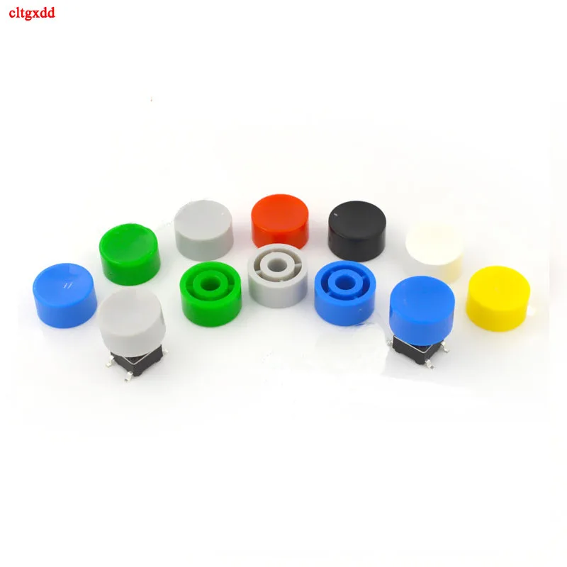 20 PCS A17 Plastic Tactile Switch Button Caps Push Key Caps Multicolor Concave 5.3*10mm for 6 * 6 Round Tact Switch 6x6mm