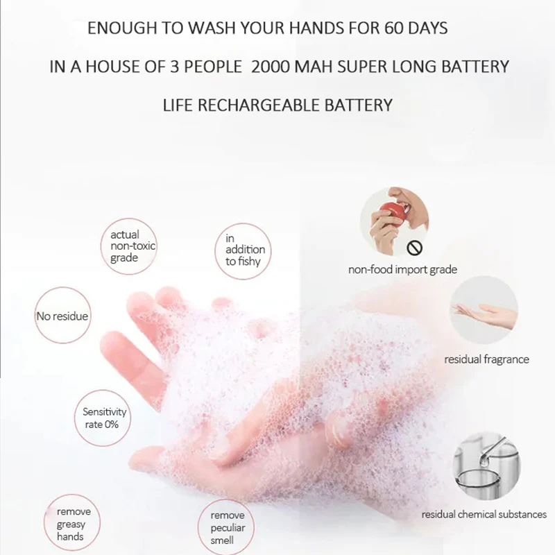 Automatic Soap Dispenser Touchless USB Charging Smart Foam Machine Infrared Sensor Foam Soap Dispenser Hand Sanitizer