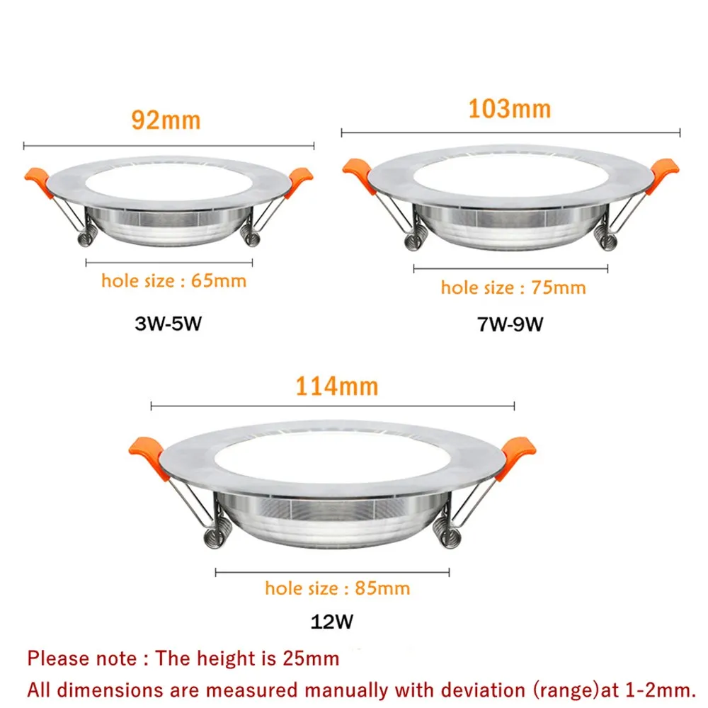 Foco led empotrable de aluminio para iluminación del hogar, lámpara de techo ultrafina, 3W, 5W, 7W, 12W, AC220V