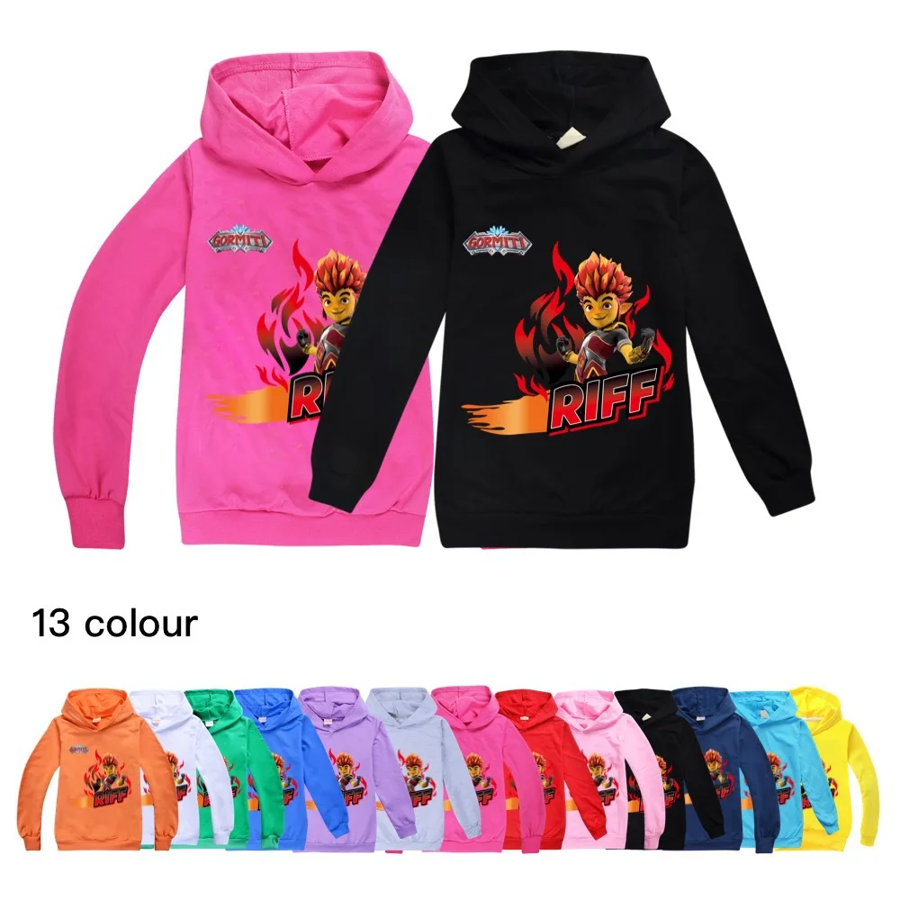 2-16Y primavera autunno gioco Gormiti felpa con cappuccio bambini manica intera Pullover felpe ragazzi felpe con cappuccio costumi sportivi ragazze Casual Outwear