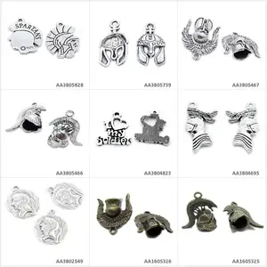 Takı için kart, antik bronz kaplama gümüş, bir şövalye kaskı roma yapmak için çekicilik, etiketler, espartês ile ipim uğruna resimler, el sanatları Pirinçten 6 büyük satış kütüğü-no. 6