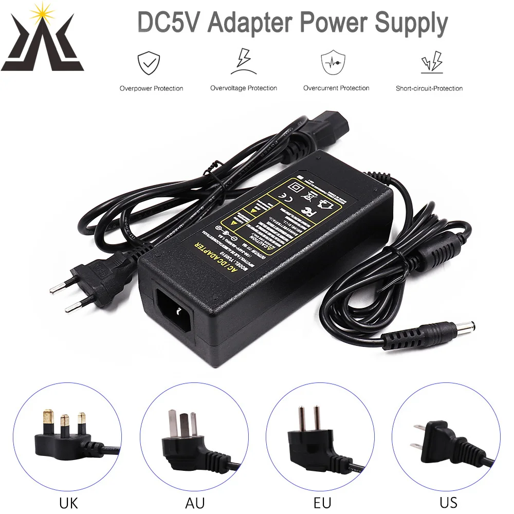 

DC5V LED Power Supply Adapter 2A 3A 4A 5A 6A 8A 10A 5V Transformer EU US AU UK Plug for COB LED Strip Light 10W 20W 30W 40W 50W