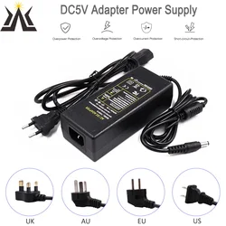DC5V LED Power Supply Adapter 2A 3A 4A 5A 6A 8A 10A 5V Transformer EU US AU UK Plug for COB LED Strip Light 10W 20W 30W 40W 50W