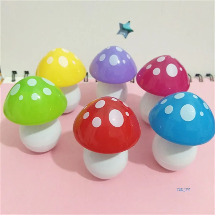 

36pcs Cute candy color mushroom ballpoint pen blue 0.7mm telescopic ballpoint pen Mini creative student gift pen