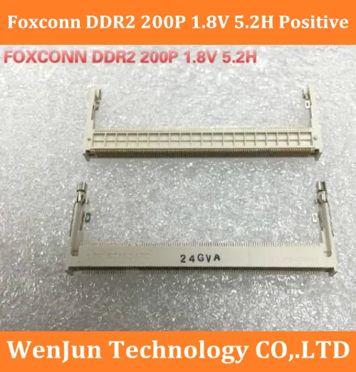 Foxconn DDR2 1.8V 200P 5.2H Connectors laptop Memory Slot Sockets 200PIN Forward -2pcs/lot