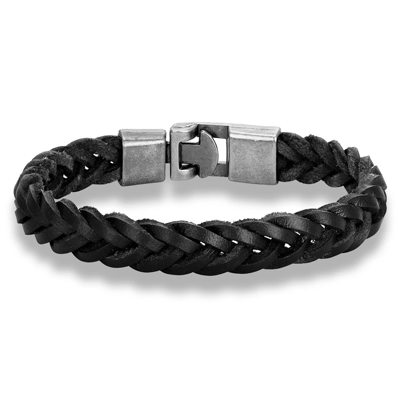 Vintage Unisex plecione skórzane bransoletki mężczyźni prawdziwej skóry bransoletki kobiety pulseras masculina proste biżuteria hurtowych nowy