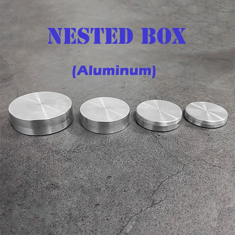 Nested Box (Aluminum)  Magic Tricks Signed Coin / Card Corner Appearing in Box Magia Magician Close Up Illusions Gimmick Props