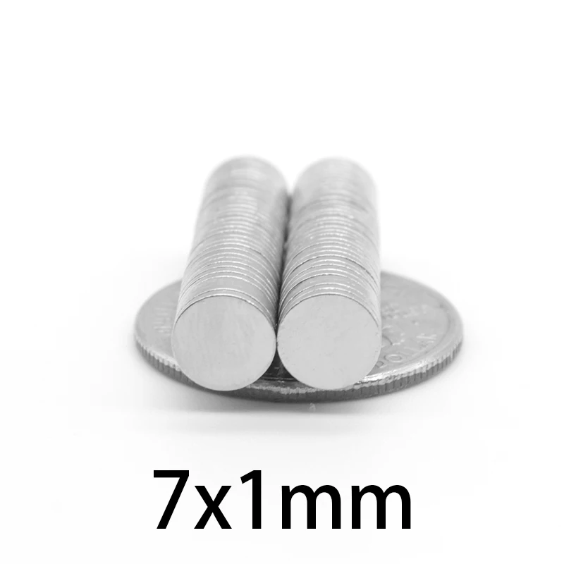 7x1mm Neodymium Magnet Disc N35 Permanent 7*1mm Small Round Super Powerful Strong Magnetic Magnets For Craft 7mmx1mm