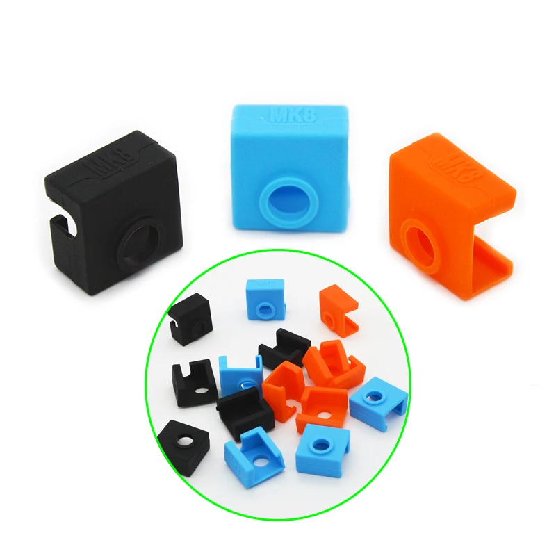 4PCS MK7 MK8 MK9 Protective Silicone Sock Heated Block Cover Case Protective Silicon for Anet A8 Hotend 3D Printer Parts