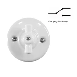Porcelain Rotary Vintage Switch Wall Lighting with Commutator Function 240V,10A