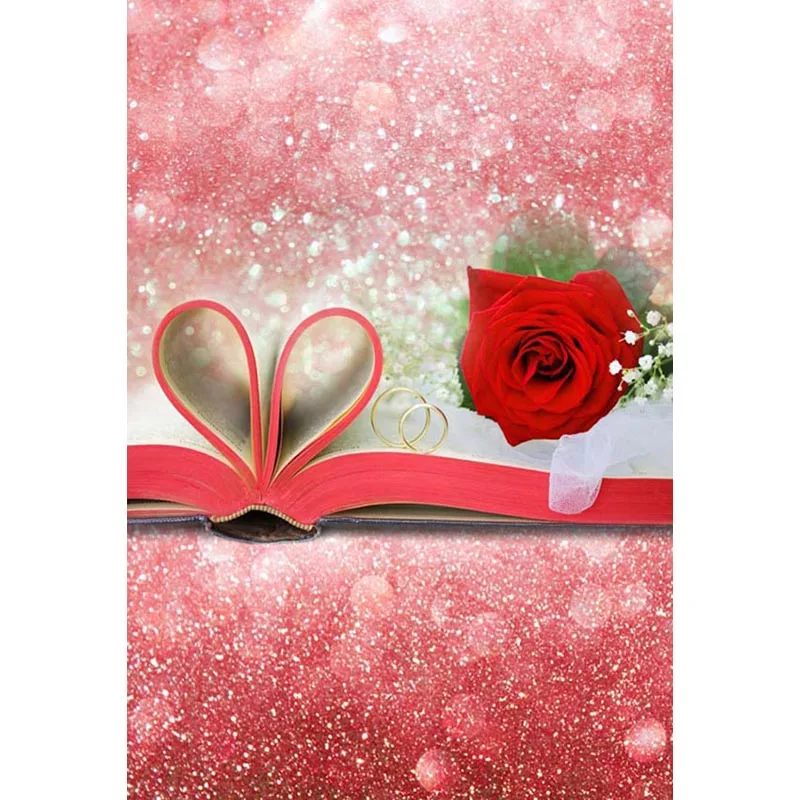 Bokeh Red LOve Heart Photo Booth Background Valentine's Day Wedding Birthday Party Decor Photography Backdrop 262