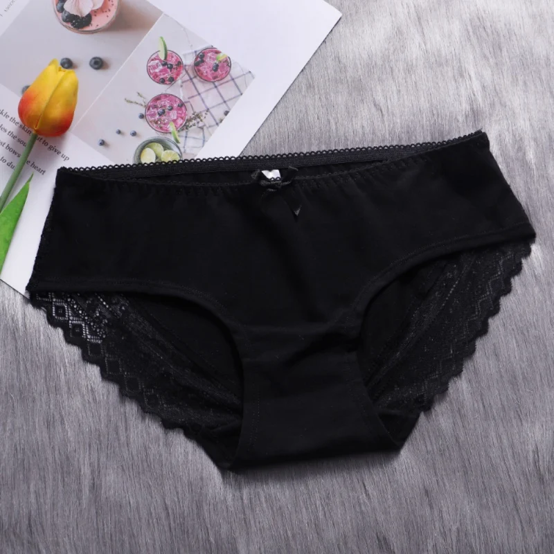 Wholesale New Ladies Panties Sexy Lace Comfortable Breathable Seamless Cotton Bow Decoration Ladies Briefs