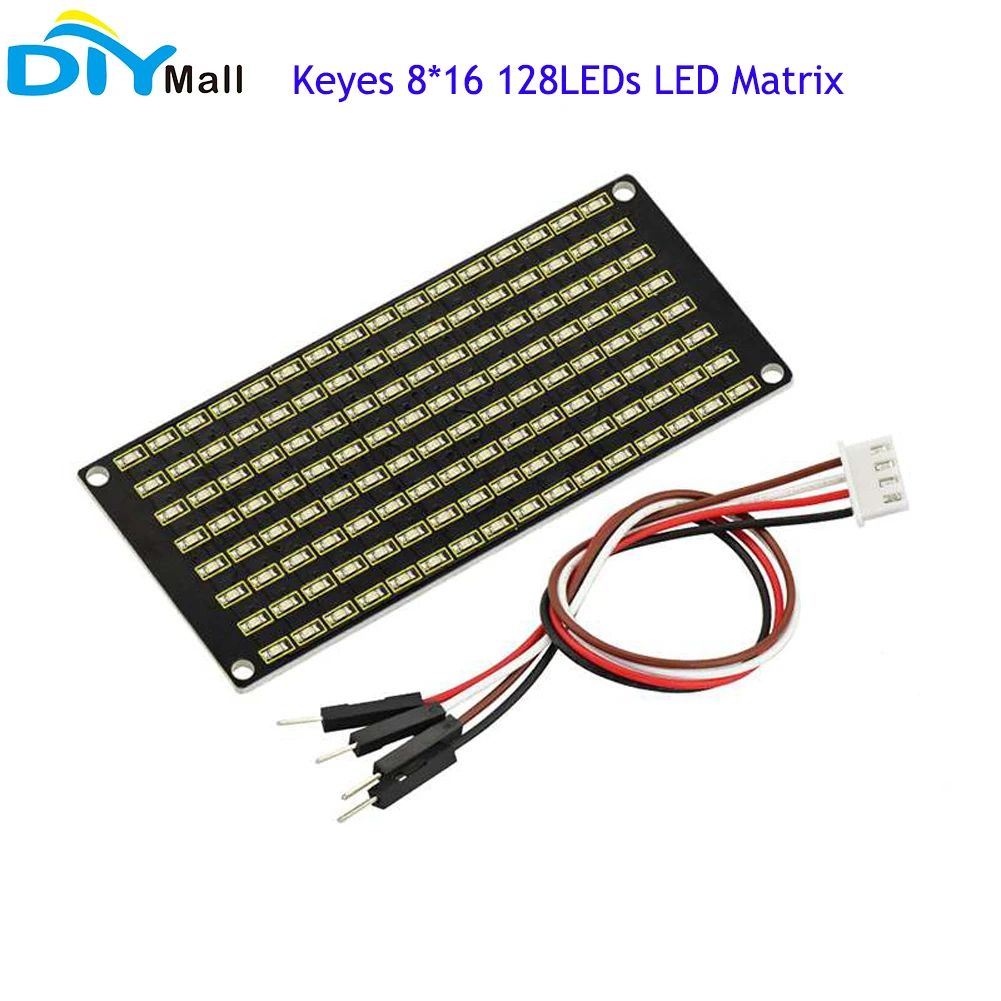 Keyes 8*16 128LEDs LED Matrix Panel Board I2C Communication 3.3-5V AIP1640 chip with HX-2.54 4Pin Cable for Arduino Micro:bit