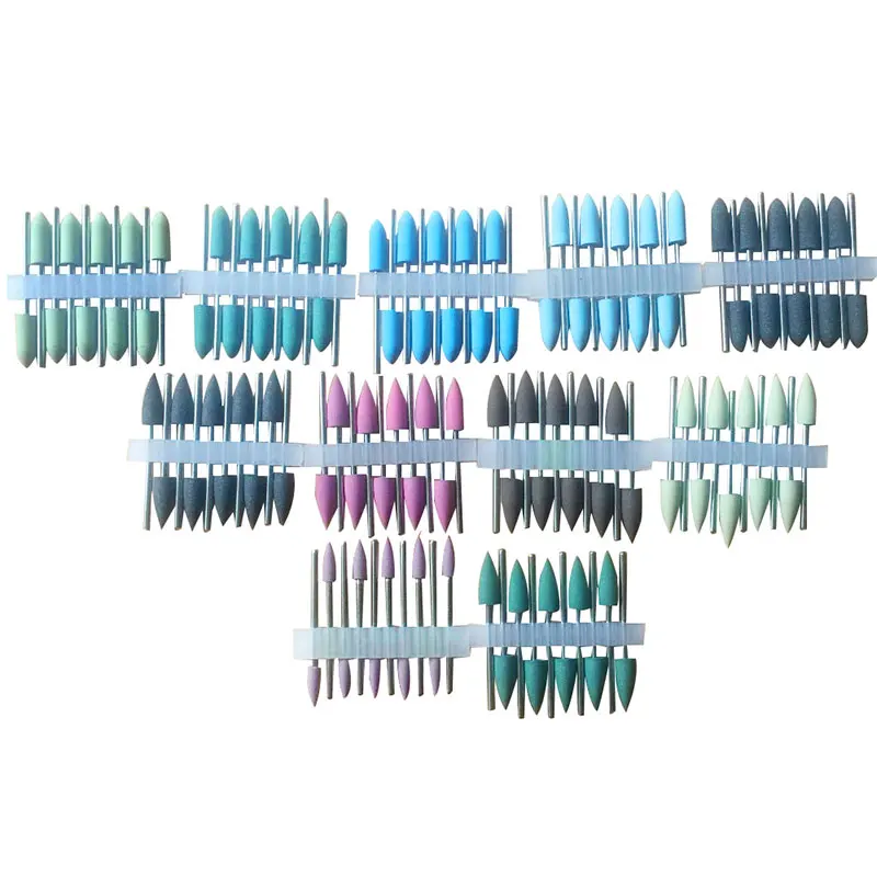 

100pcs Mixed 2.35mm SILICONE Polishers Resin Base Diamond Polishing Burs For Dentist Tool