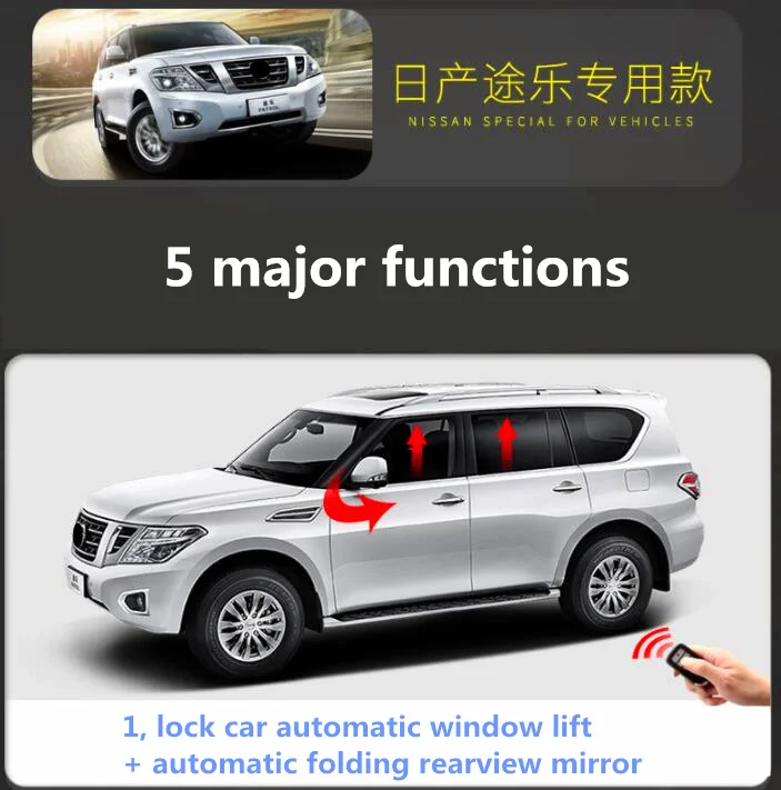 Automatic window closer for Nissan Patrol y62 2012-2019 automatic closing window lifter lock lock mirror folding