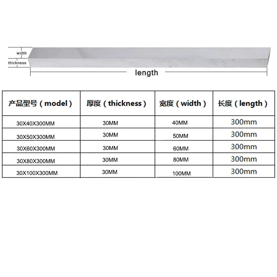 30x80x300mm HSS White Steel Knife High Speed Raw Materials Tools Embryo High Quality DIY Carve Manual Craft Steel Flat Dagger