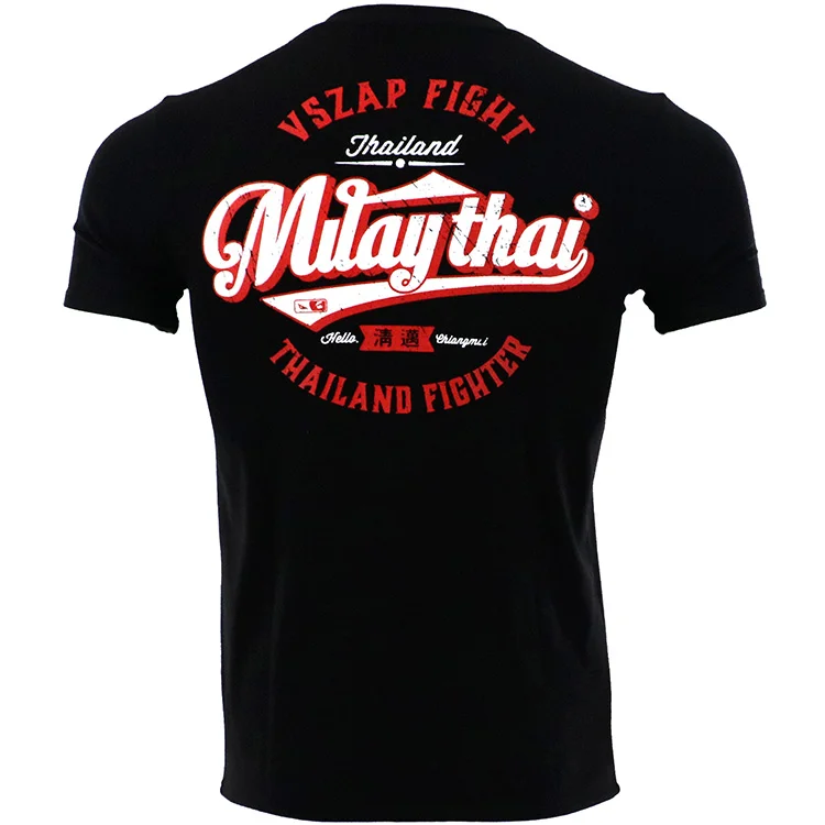 VSZAP Muay Thai Fighting Black T-Shirt, MMA, Bjj, Martial Arts, Fitness Training, Brazilian, Jiu Jitsu Shirt