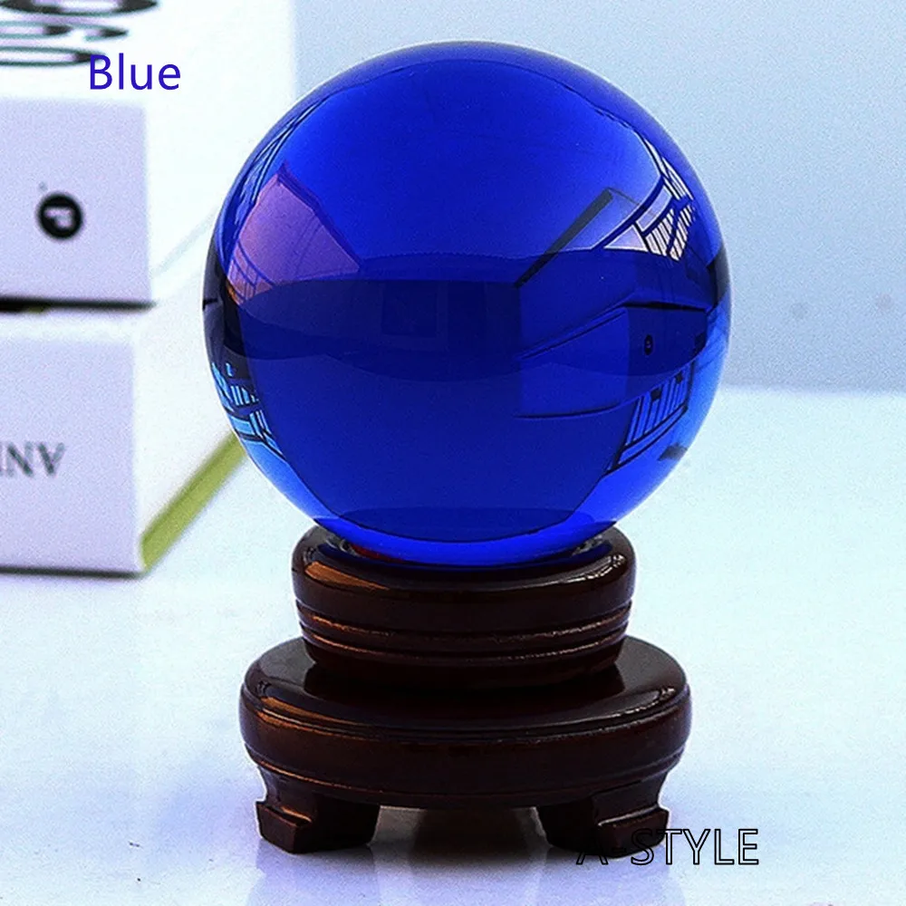 K9 Transparent Colored Glass Crystal Ball Crystal Bracket Ball Photography Ornaments Home Decoration Ball Chandelier Lens Ball