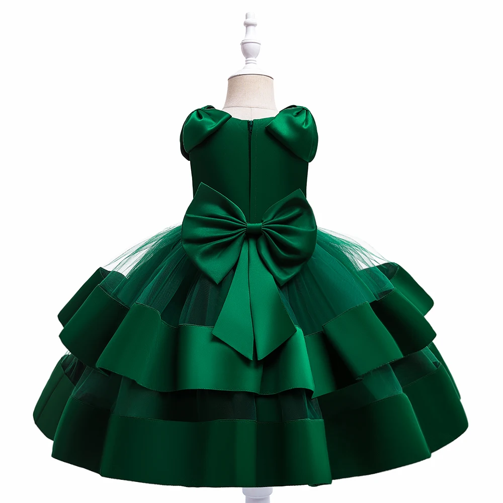 Summer Kids Dress For Girls Princess Wedding Prom Gown Bow Elegant Girl Birthday Party Dresses Children Christmas Costumes 3-10Y