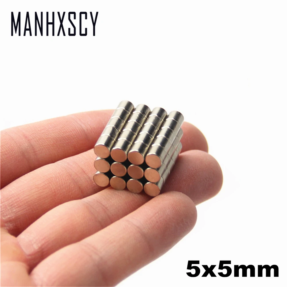 

100pcs Neodymium N35 Dia 5mm X 5mm Strong Magnets Tiny Disc NdFeB Rare Earth For Crafts Models Fridge Sticking magnet 5x5mm