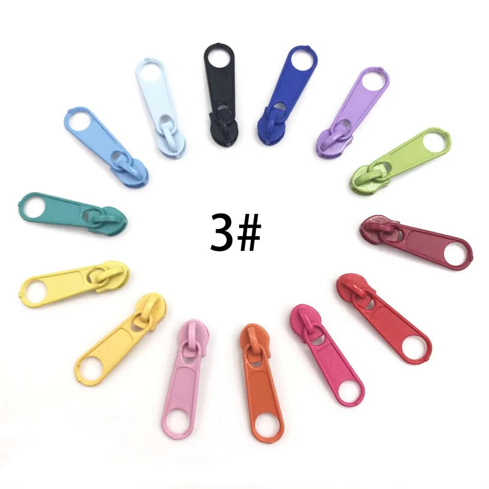 50pcs 3# Nylon Zipper Zipper Pulls for Multicolor Zipper Slider for Sewing accessories