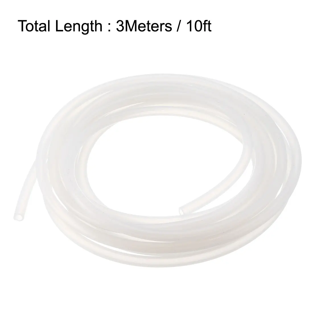 uxcell 1 Pcs Silicone Tube 3mm ID 5mm OD Hose Rubber Flexible Translucent Tubing Pipe 3 Meters for Pump Transfer