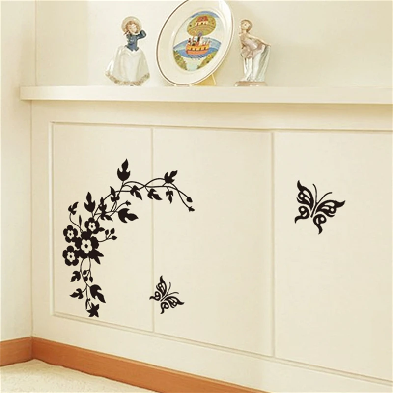 1PCS Funny Novelty Butterfly Flower Toilet Seat Sticker Decal Fashion 3D Wall Stikcers On The Wall Home Decoration