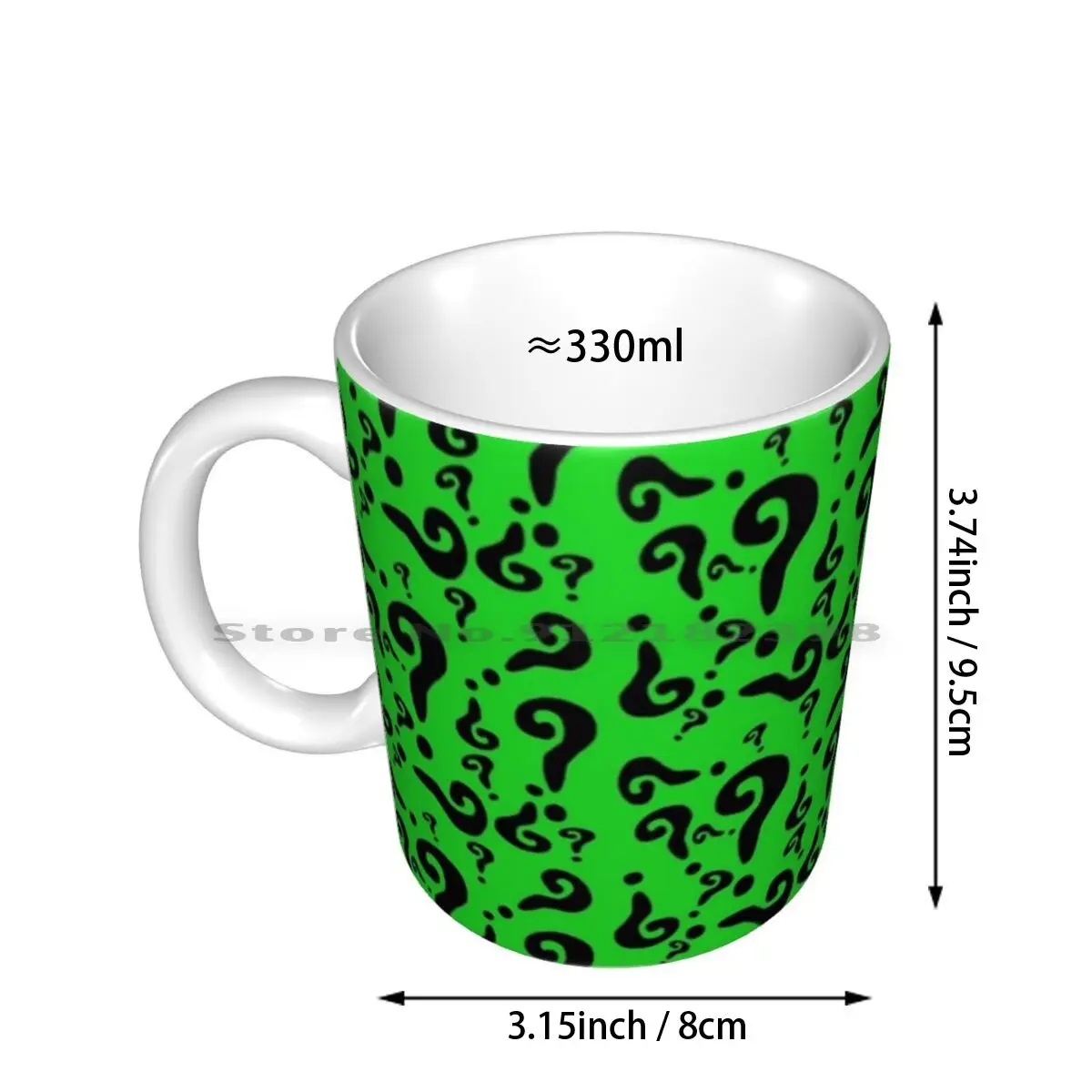 The Riddler Ceramic Mugs Coffee Cups Milk Tea Mug Riddler Villain Green Question Mark Comics Comics Jim Carrey Question Jim