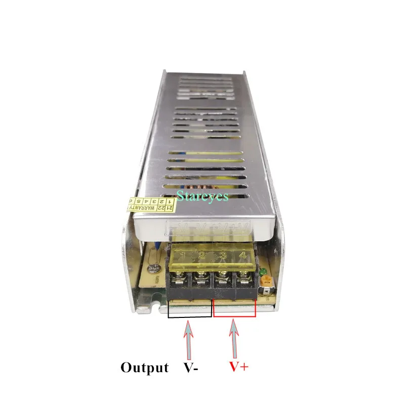 Elongated Power Supply Transformer AC100-240V to DC12V 5A 10A 15A 20A 30A Adapter for LED strip 3D Printer CCTV Advertising LED