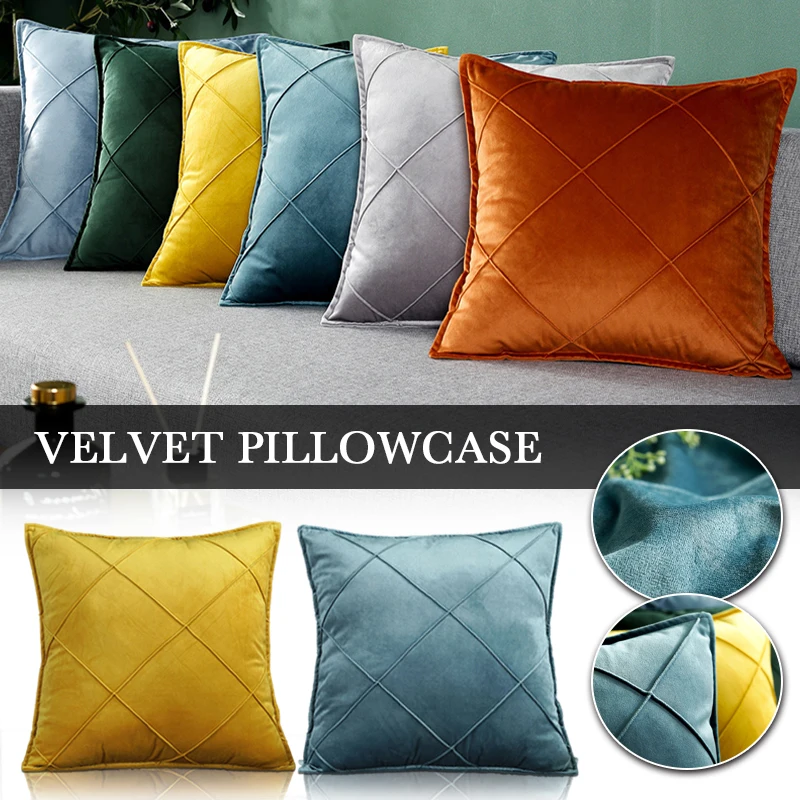 

Nordic Ins Velvet Pillow Cases Cushion Cover Soft Solid color Luxury Square Pillow Covers For Sofa Bed Car Decor Throw Pillow