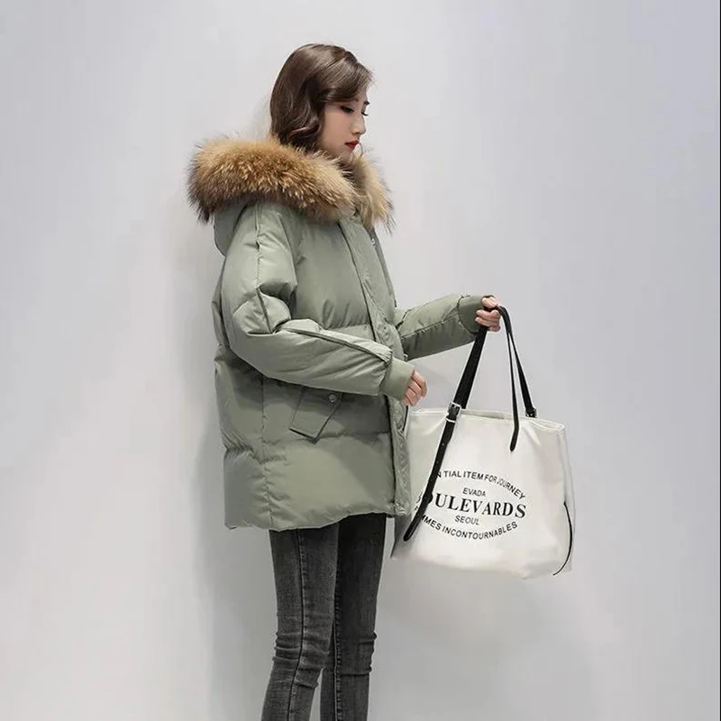 2023 New Hooded Overcoat Parka 3XL Down Padded Jacket Women Winter Cotton Coat Jackets Loose Korean Zipper Outerwear Female